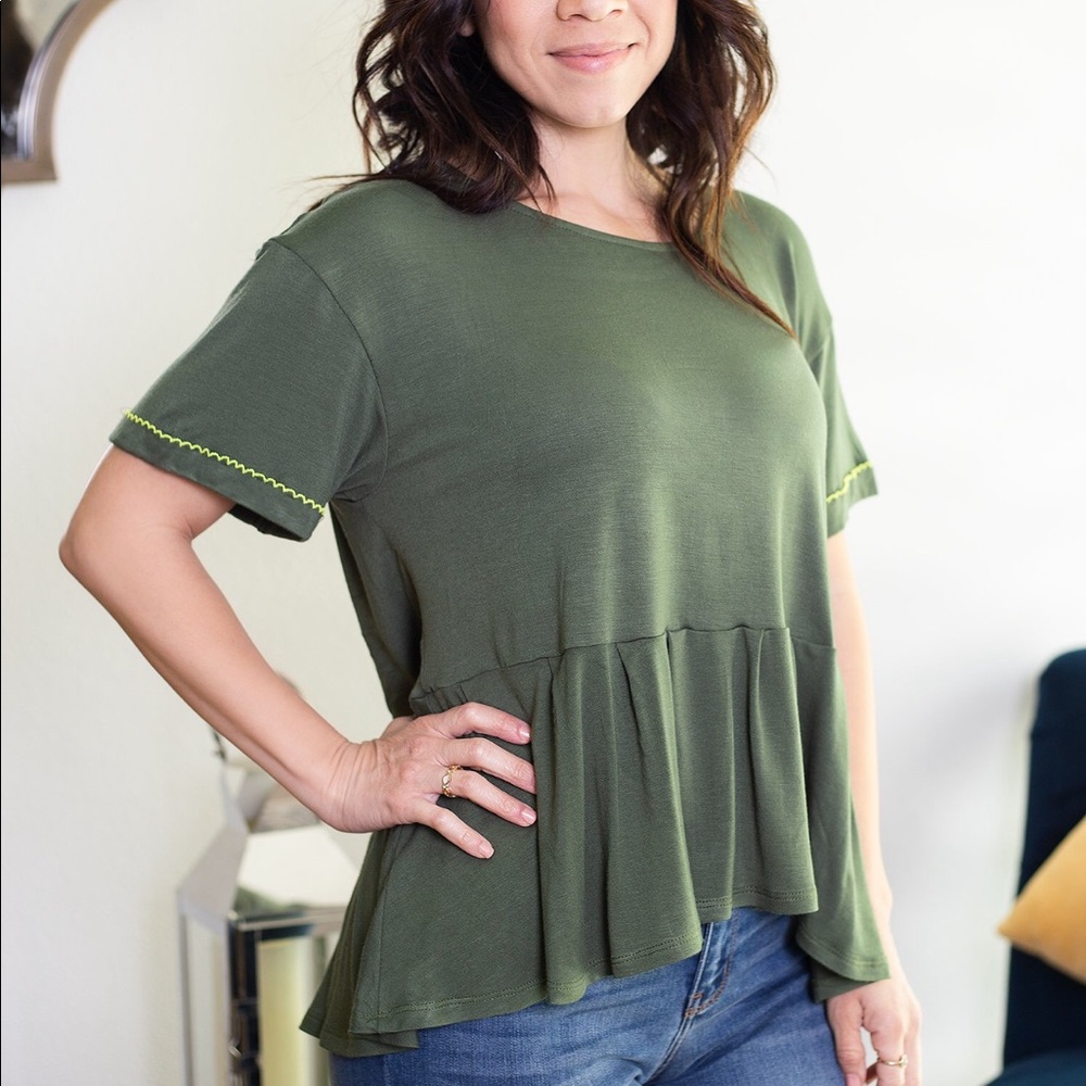 Pico edge peplum top